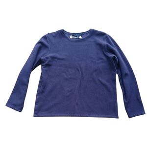 Lands' End Women Size Medium Long Sleeve 100% Cotton Purple Fleece.